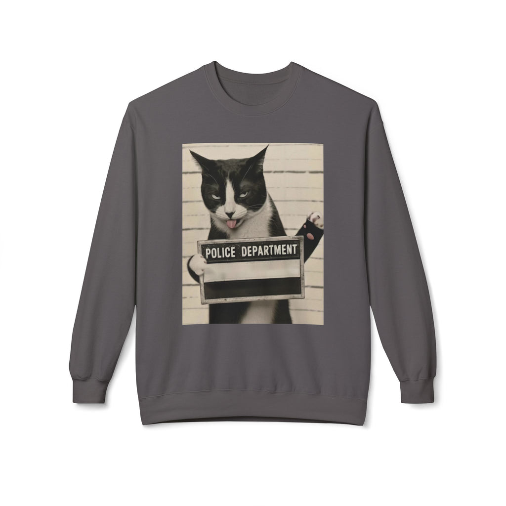 Mugshot Cat Sweatshirt - Vintage Police Department Kitty Crewneck