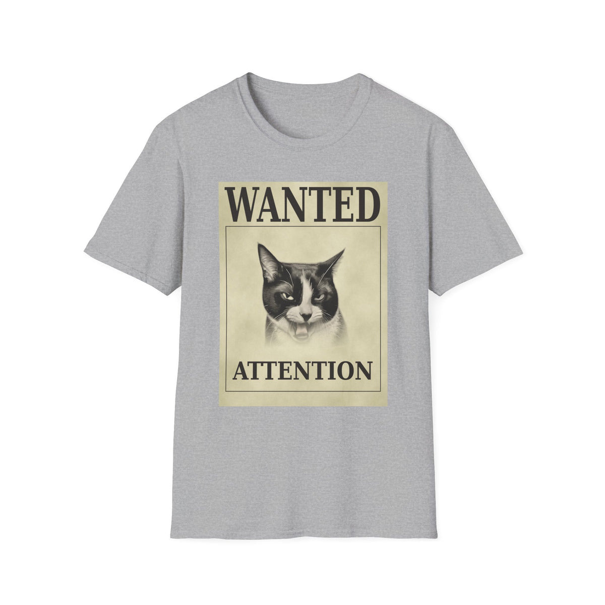 Wanted: Attention Cat T-Shirt — Vintage Pet Poster Tee