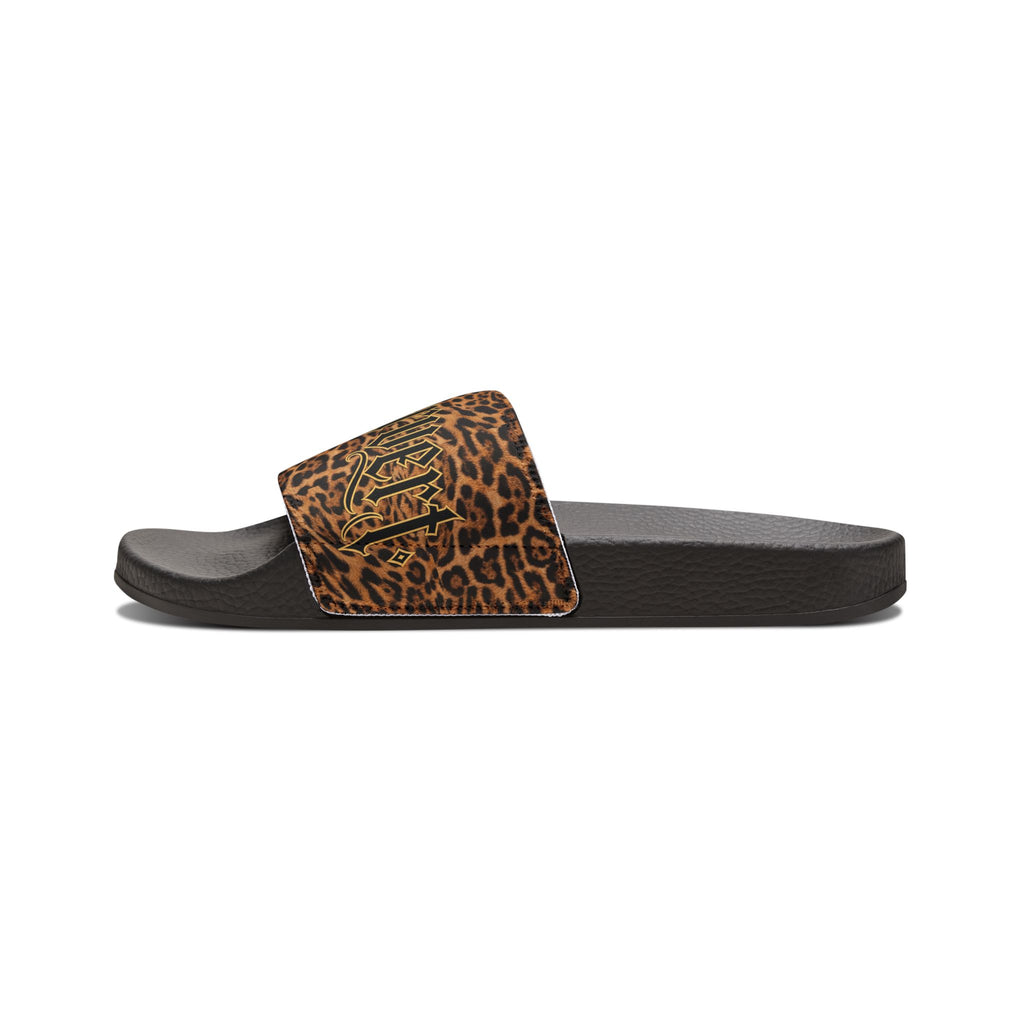 Jaguar Print Slide Sandals with Removable Strap — Women's