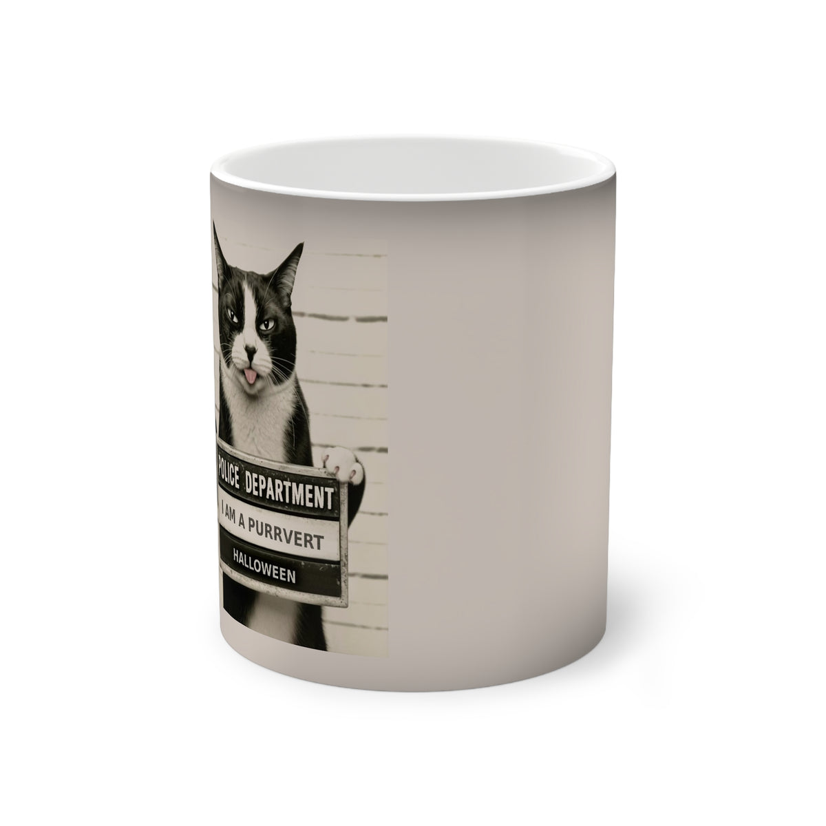 Magic Color-Changing Mug — 'Boss Cat' Vintage Office Scene (11 oz)