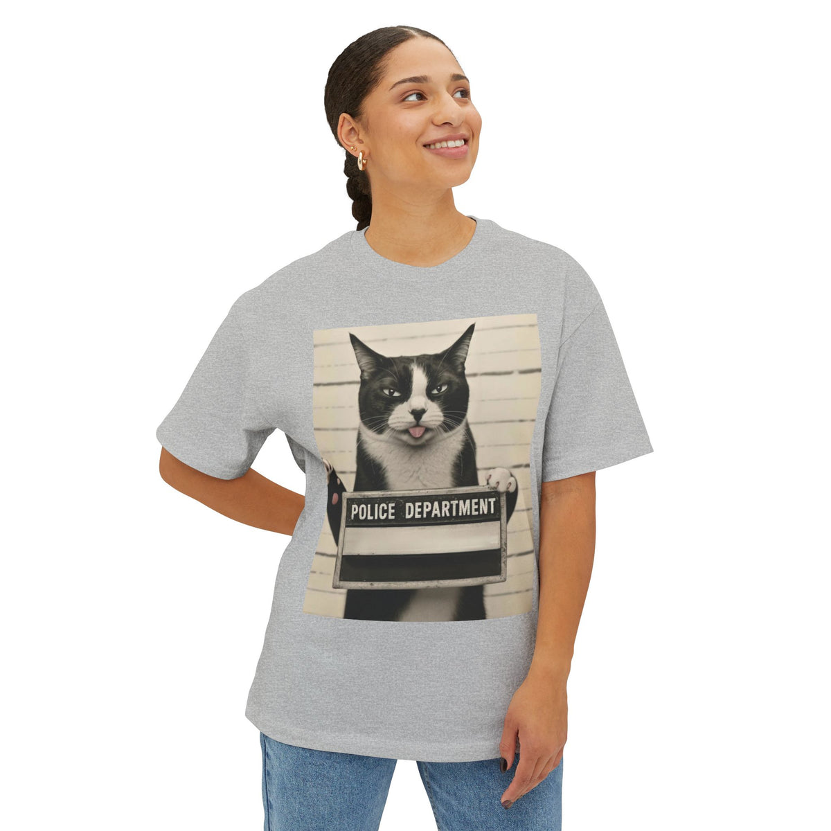Mugshot Cat Tee — Vintage “Police Department” Cat Photo T-Shirt