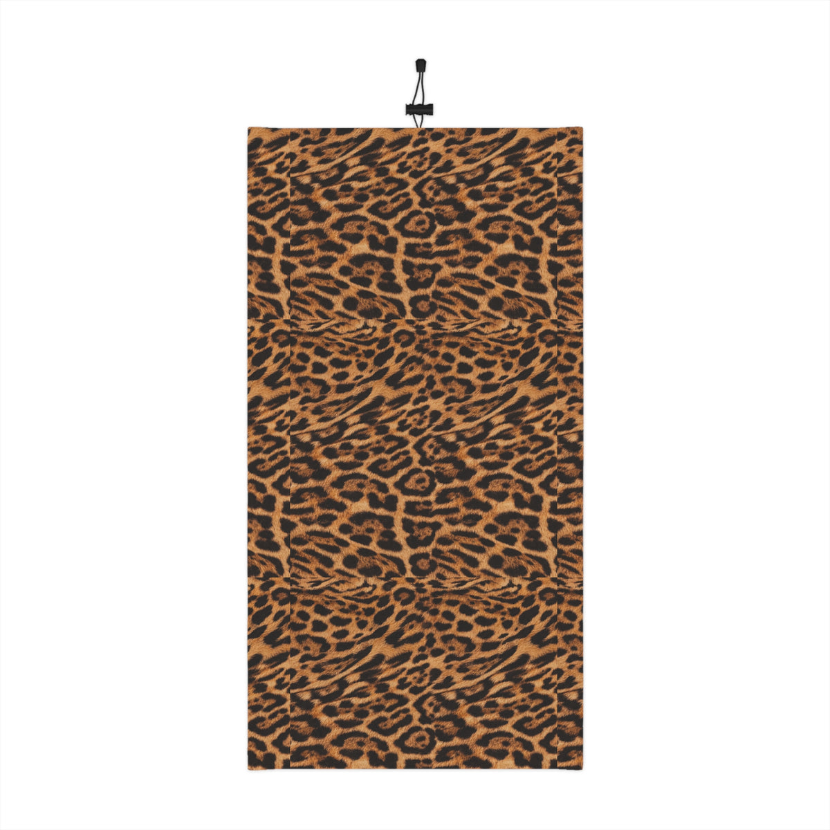 Jaguar Print Winter Neck Gaiter with Drawstring — Cozy Animal Print Face Covering