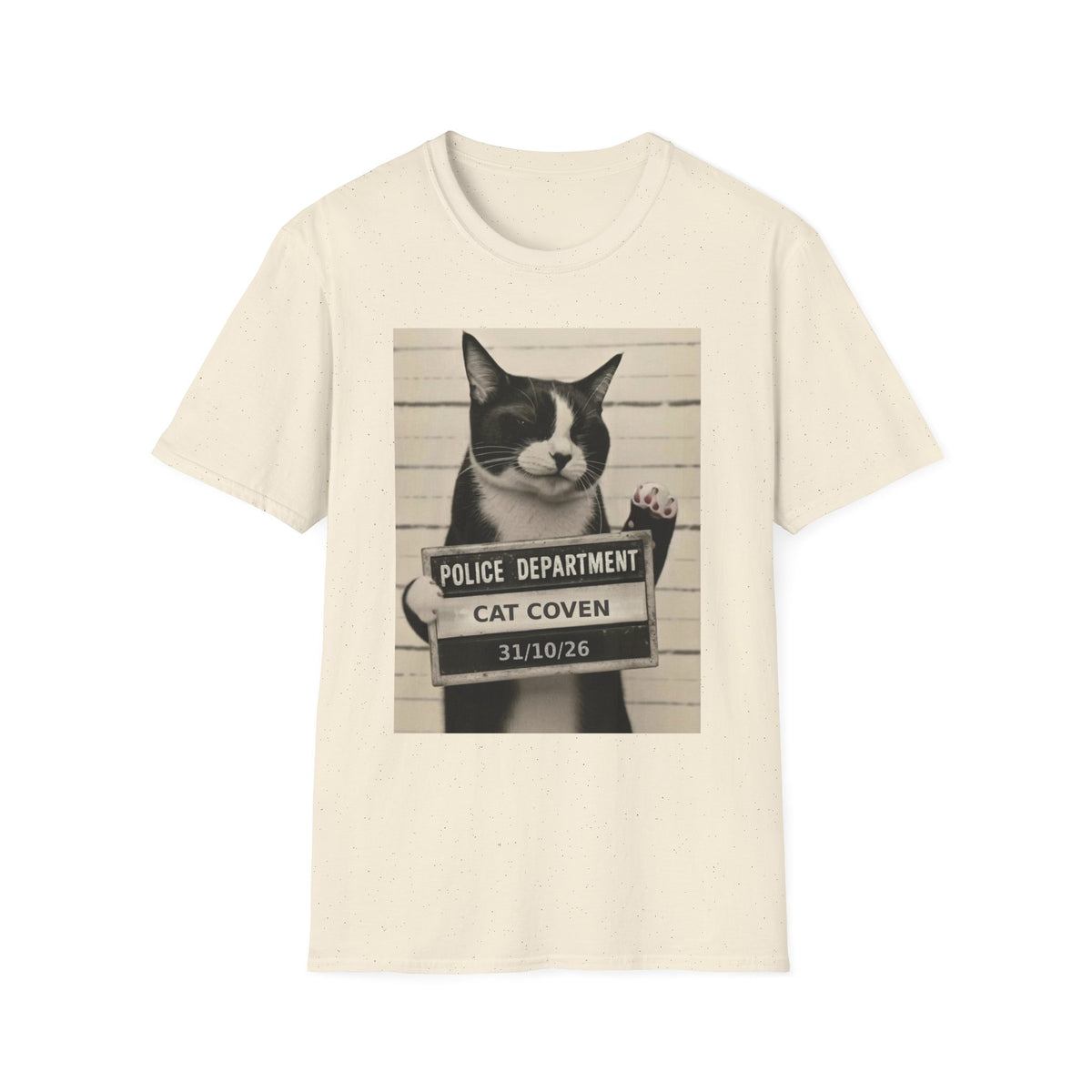 Cat Mugshot T-Shirt – 'Police Department: Cat Coven' Vintage Novelty Tee