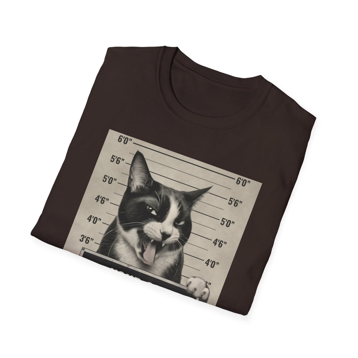 Cat Mugshot T-Shirt — “Your Cat Hates You” Funny Cat Lover Tee