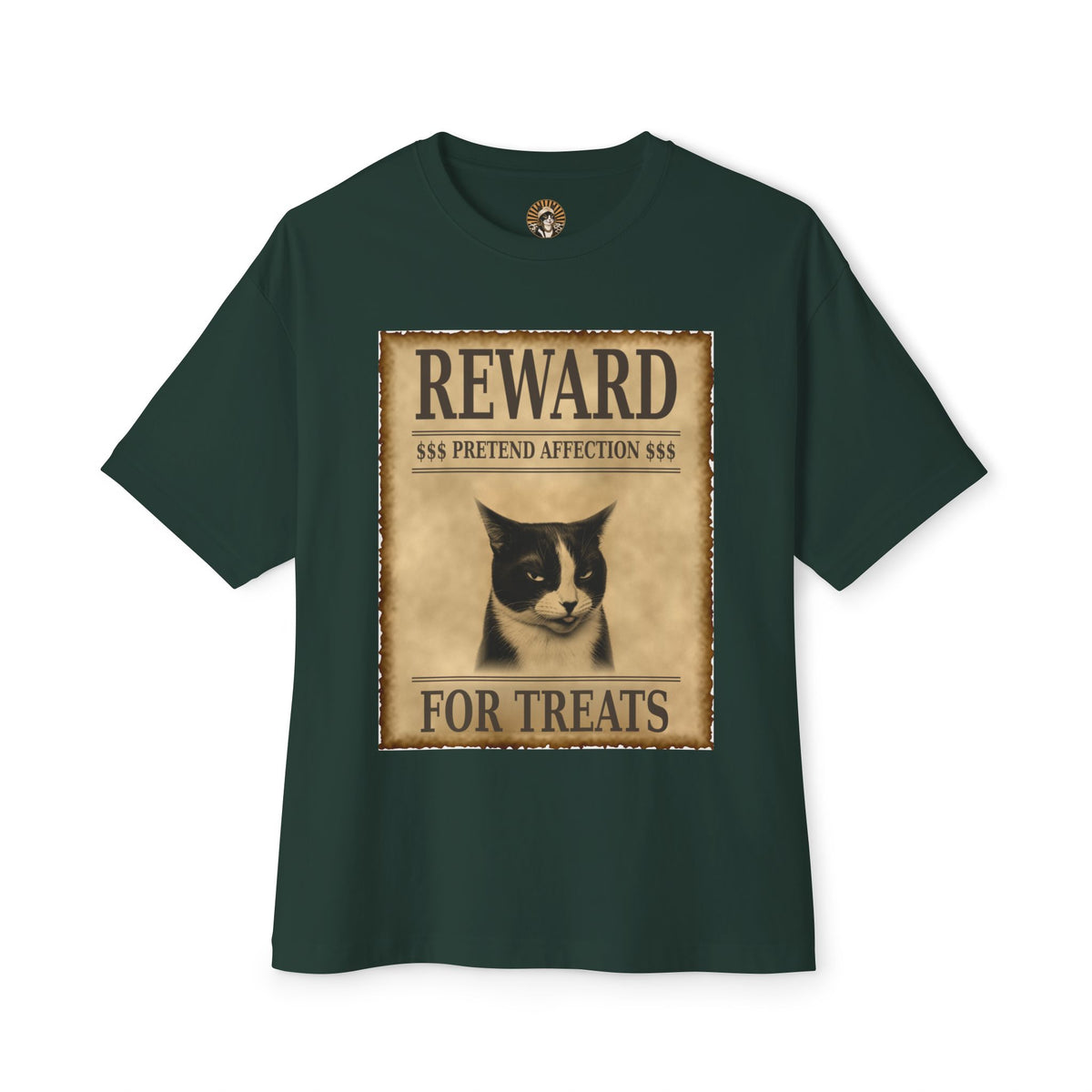 Reward for Treats Cat Tee — Vintage Wanted Poster Graphic T-Shirt