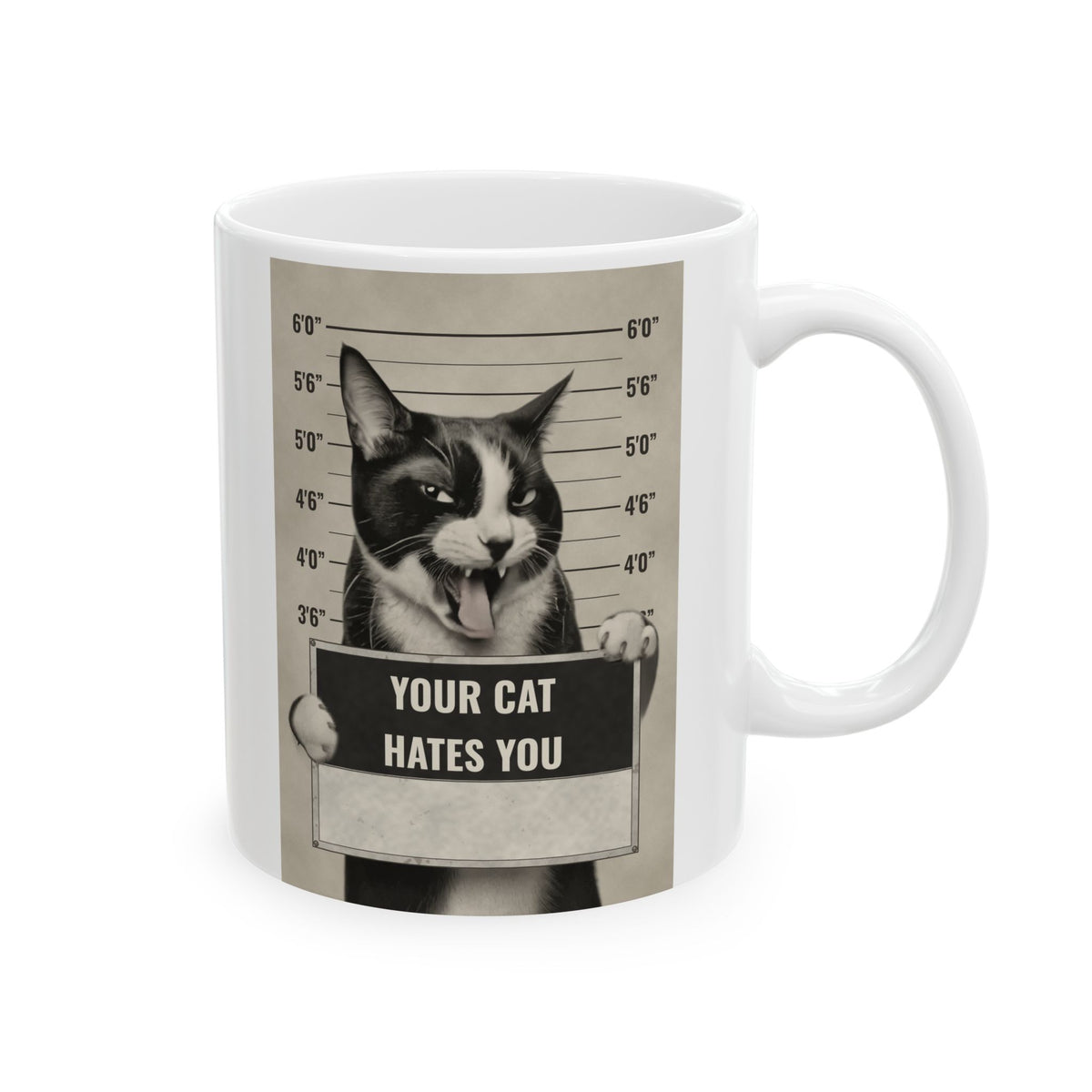 Mug — Vintage Cat Mug with Height Chart (11oz, 15oz)