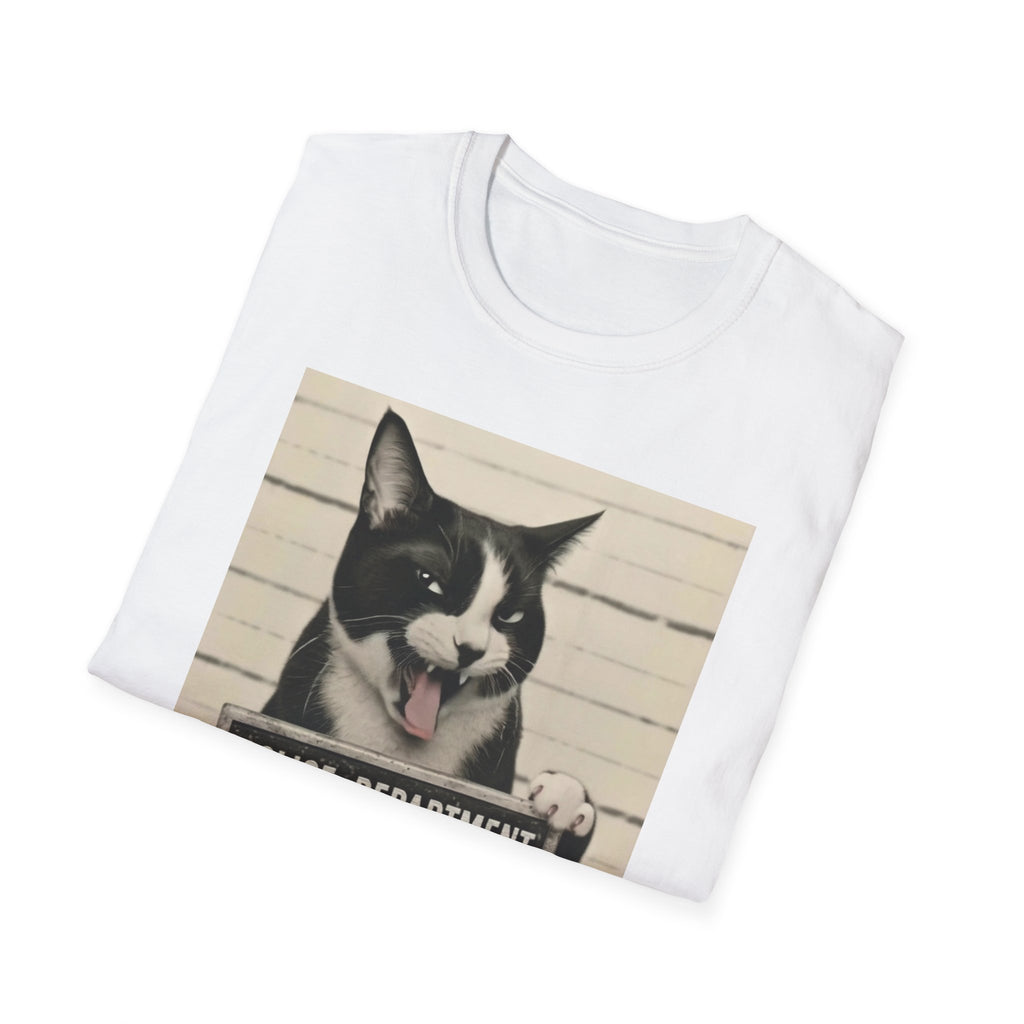 Creepy Cat Mugshot T-Shirt — Funny Halloween Cat Shirt
