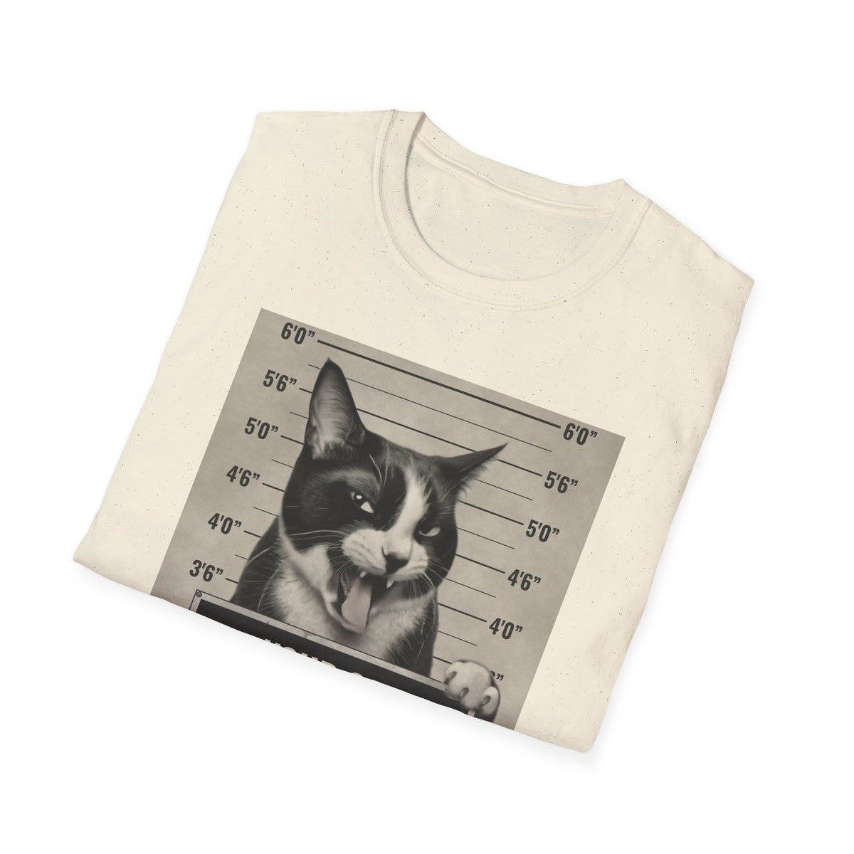 Cat Mugshot T-Shirt — “Your Cat Hates You” Funny Cat Lover Tee