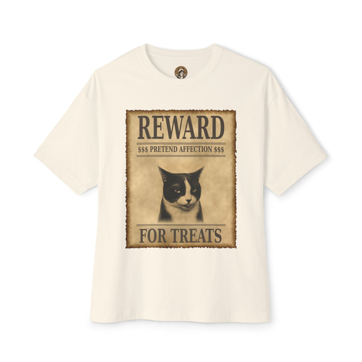 Reward for Treats Cat Tee — Vintage Wanted Poster Graphic T-Shirt