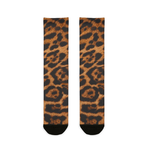 Jaguar Print Crew Socks — Bold Animal Print Socks