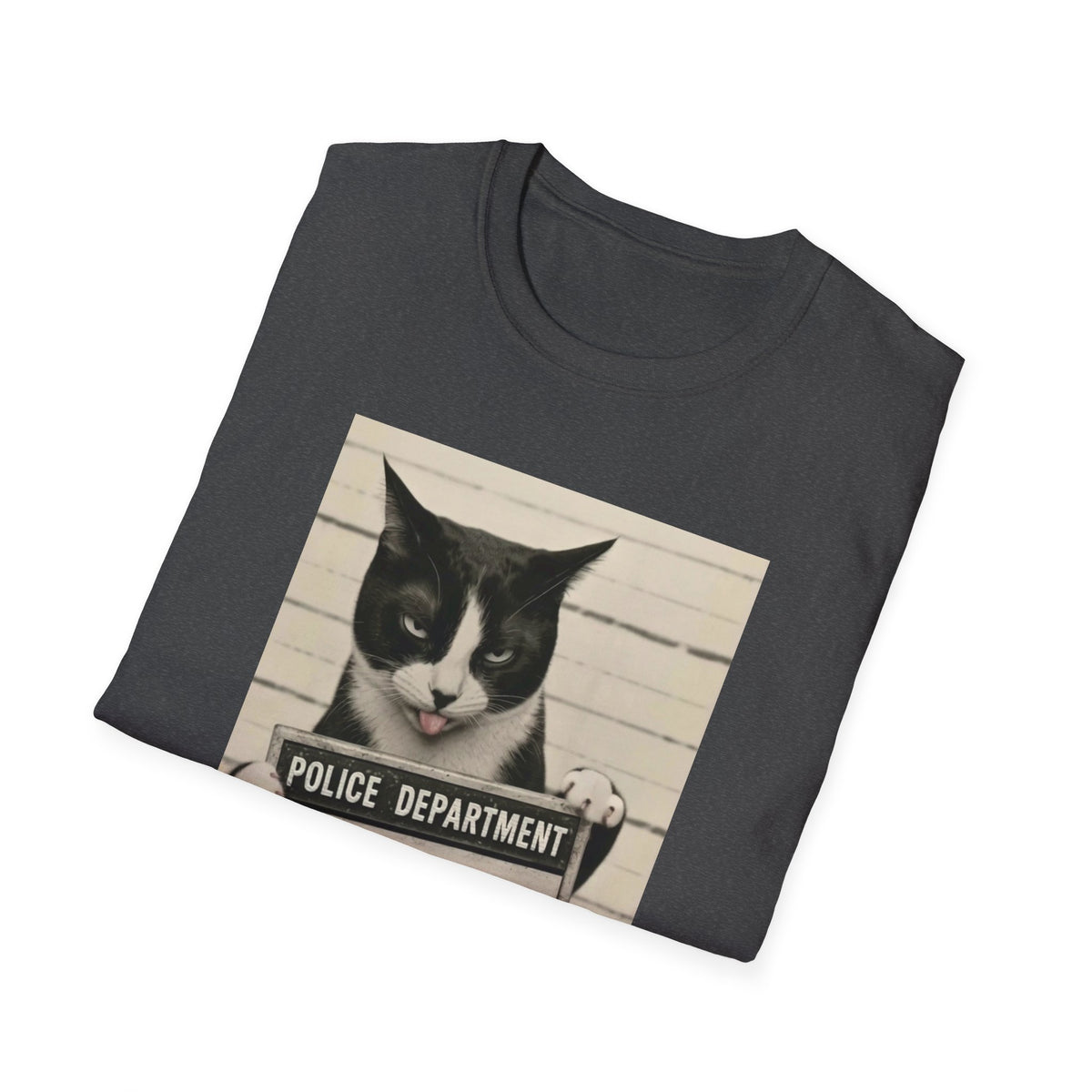 Mugshot Cat T-Shirt — 'Murder Mittens' Vintage Police Poster Tee