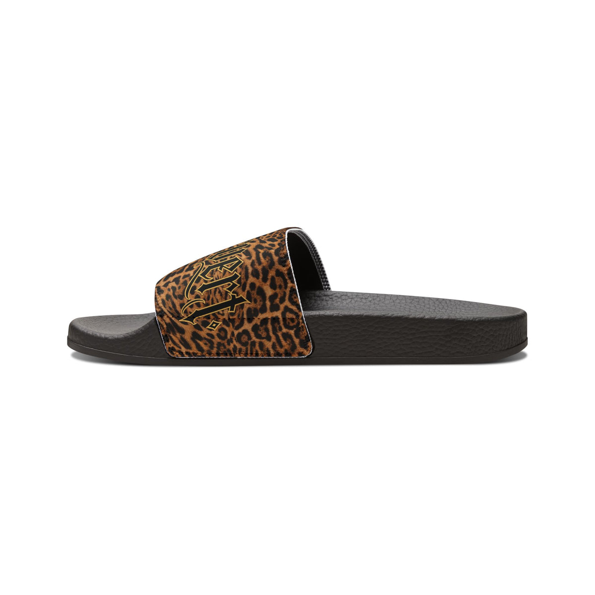 Jaguar Print Slide Sandals with Removable Strap — Women's
