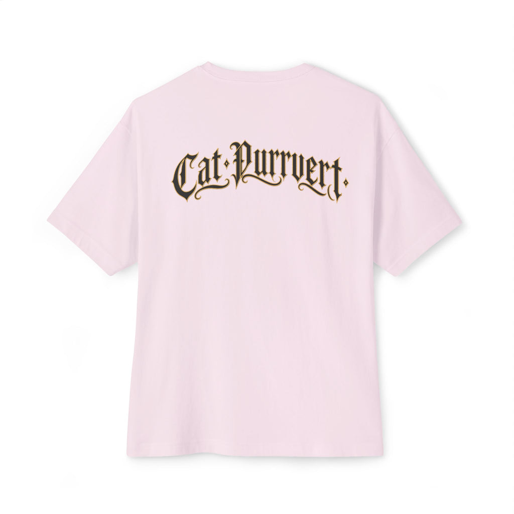 Cat Wave Tee — Retro Samurai Cat Graphic Boxy T‑Shirt