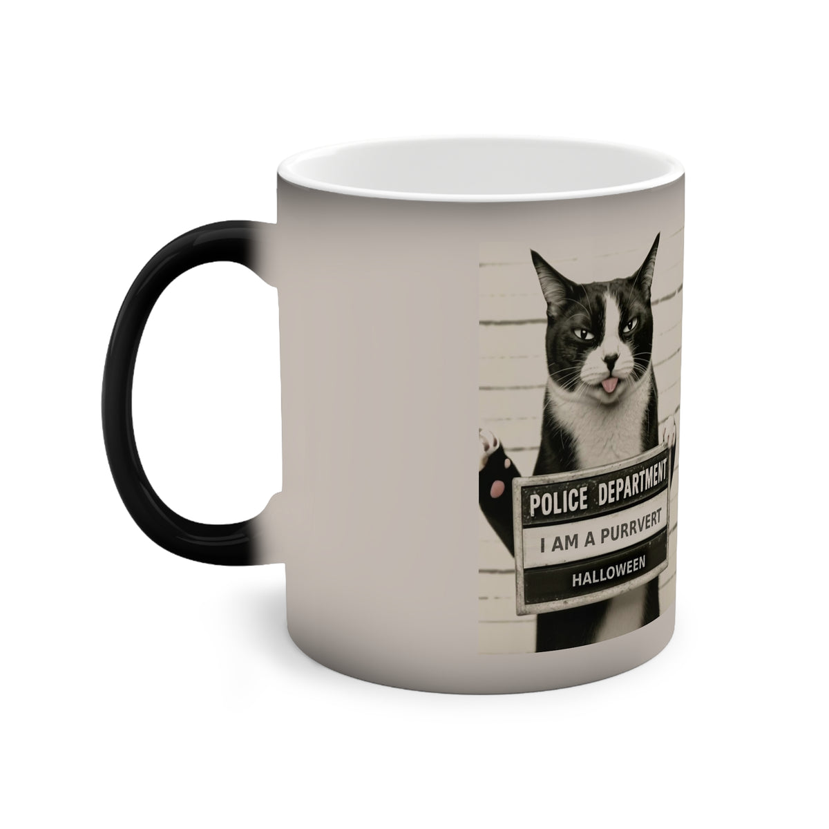 Magic Color-Changing Mug — 'Boss Cat' Vintage Office Scene (11 oz)
