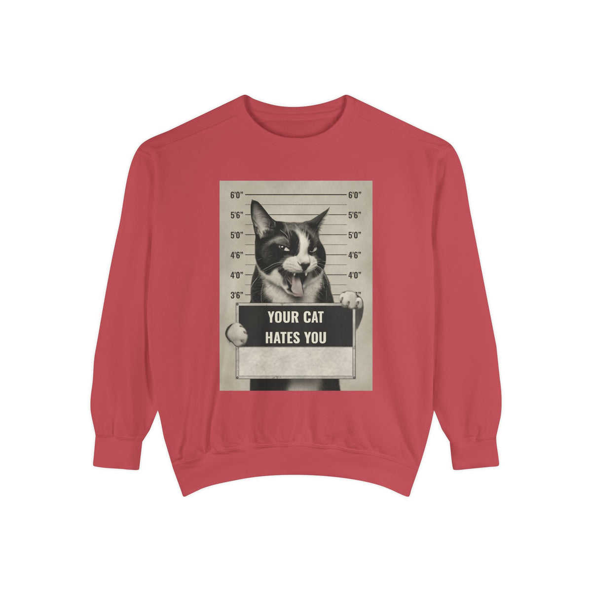 Cat Mugshot Sweatshirt — “Your Cat Hates You” Vintage Pet Lover Pullover