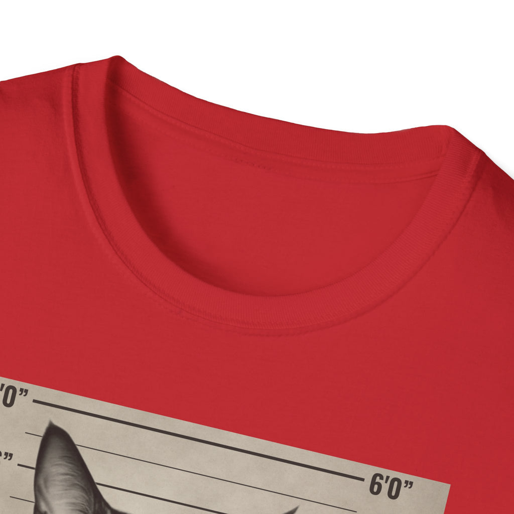 Cat Mugshot T-Shirt — “Your Cat Hates You” Funny Cat Lover Tee
