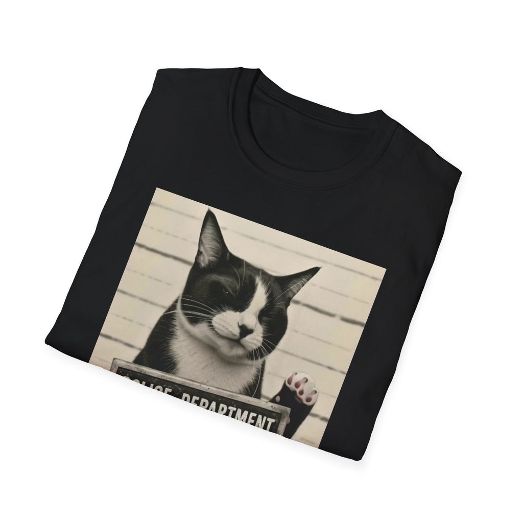 Cat Mugshot T-Shirt – 'Police Department: Cat Coven' Vintage Novelty Tee
