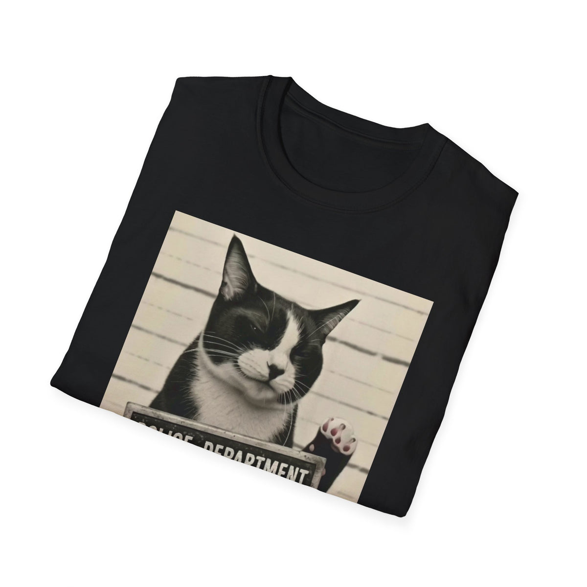 Cat Mugshot T-Shirt – 'Police Department: Cat Coven' Vintage Novelty Tee
