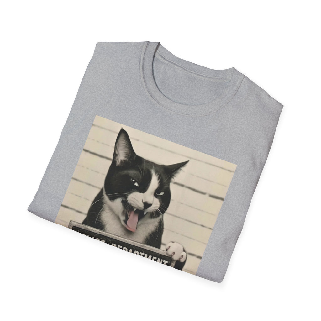Creepy Cat Mugshot T-Shirt — Funny Halloween Cat Shirt