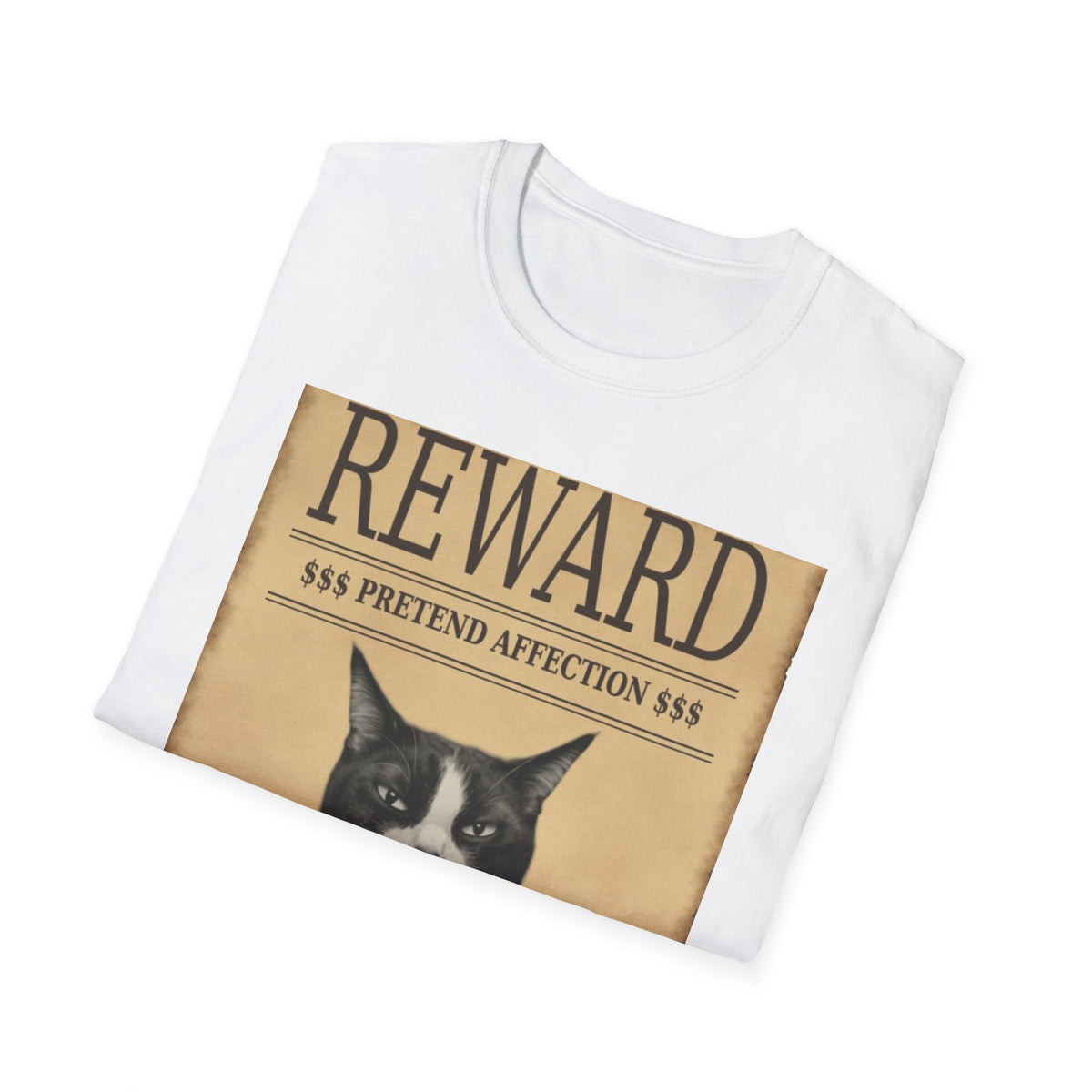 Reward for Treats Cat T-Shirt — Vintage Wanted Poster Cat Tee