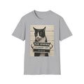 Scaredy Cat Mugshot T-Shirt — Funny Cat Police Department Tee