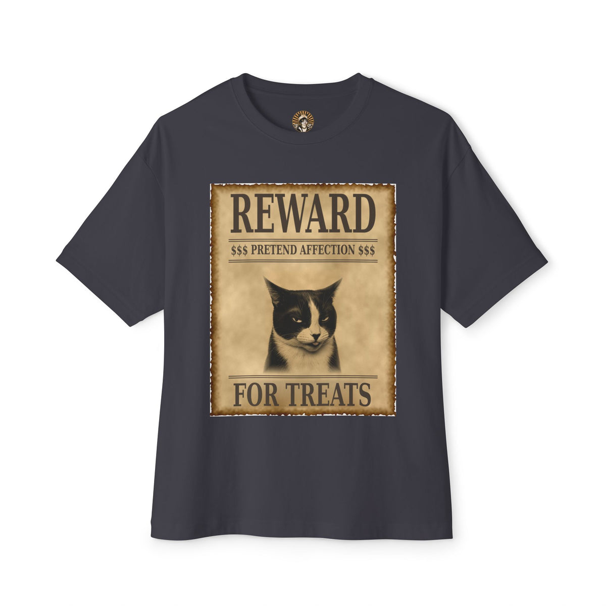 Reward for Treats Cat Tee — Vintage Wanted Poster Graphic T-Shirt