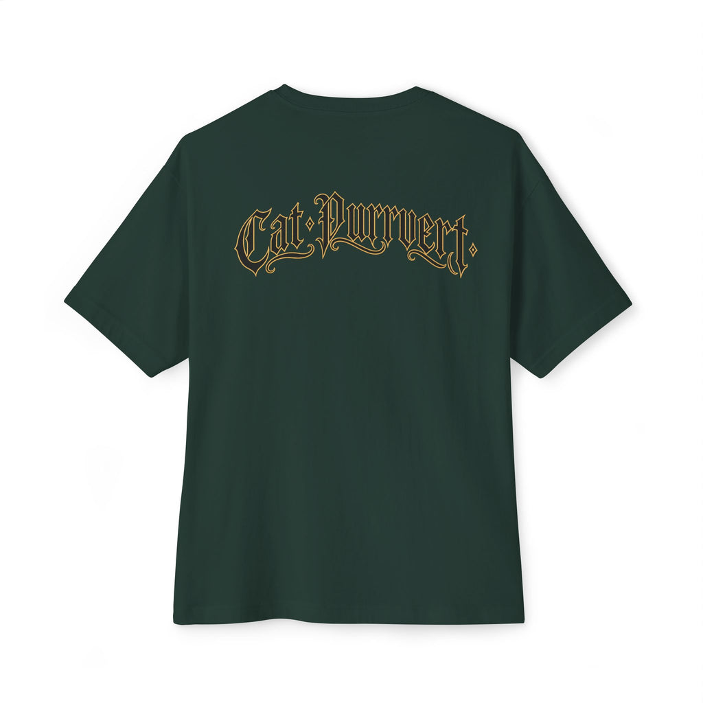 Cat Wave Tee — Retro Samurai Cat Graphic Boxy T‑Shirt