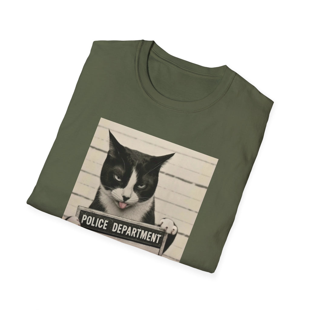 Mugshot Cat T-Shirt — 'Murder Mittens' Vintage Police Poster Tee