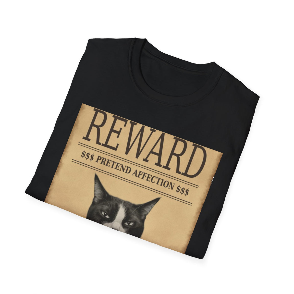 Reward for Treats Cat T-Shirt — Vintage Wanted Poster Cat Tee