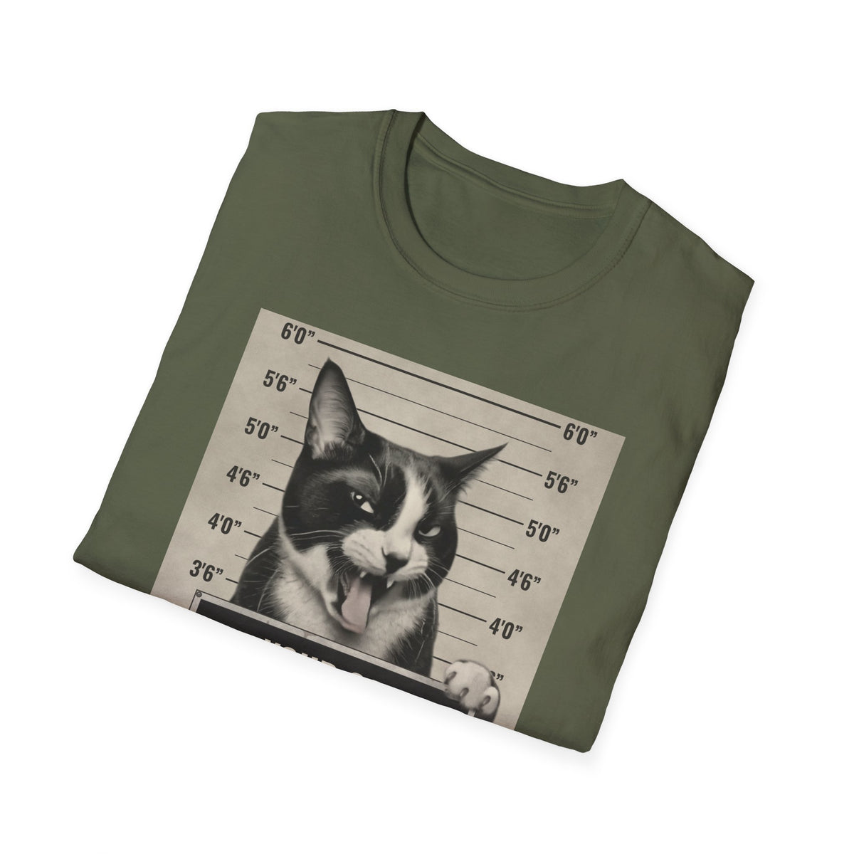Cat Mugshot T-Shirt — “Your Cat Hates You” Funny Cat Lover Tee