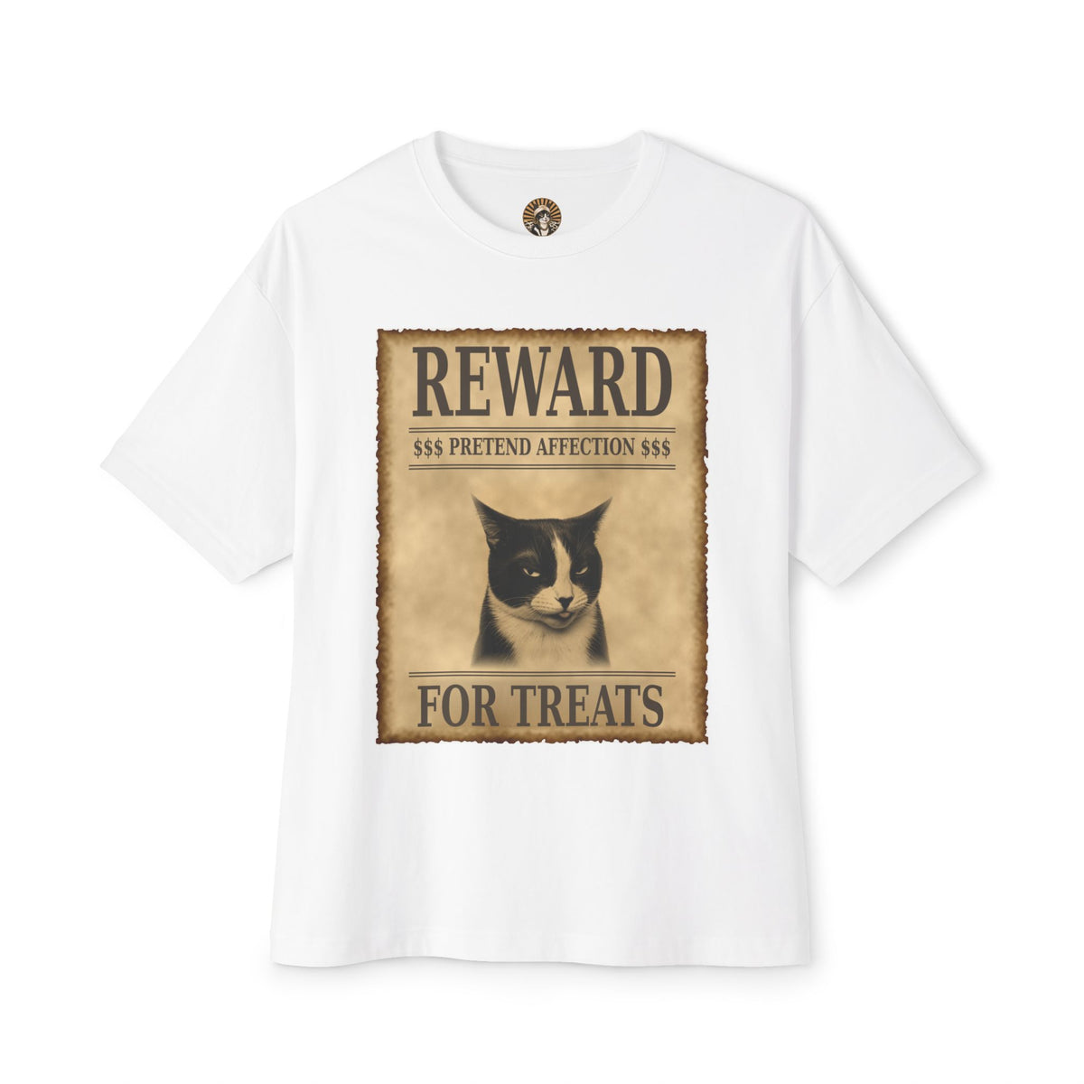 Reward for Treats Cat Tee — Vintage Wanted Poster Graphic T-Shirt