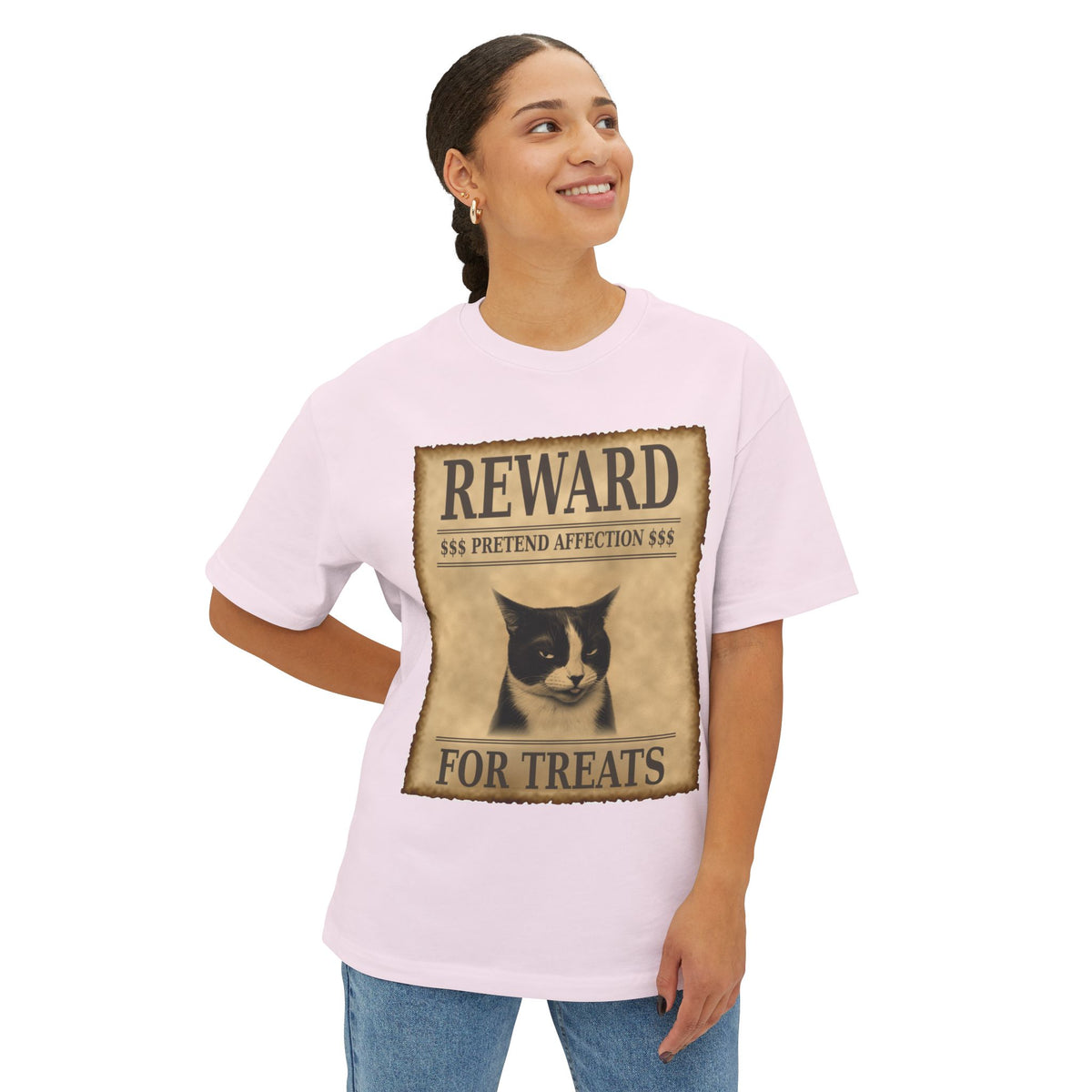 Reward for Treats Cat Tee — Vintage Wanted Poster Graphic T-Shirt