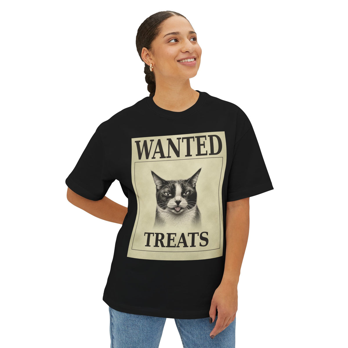 Wanted Treats Cat Tee — Vintage 'WANTED TREATS' Graphic T-Shirt