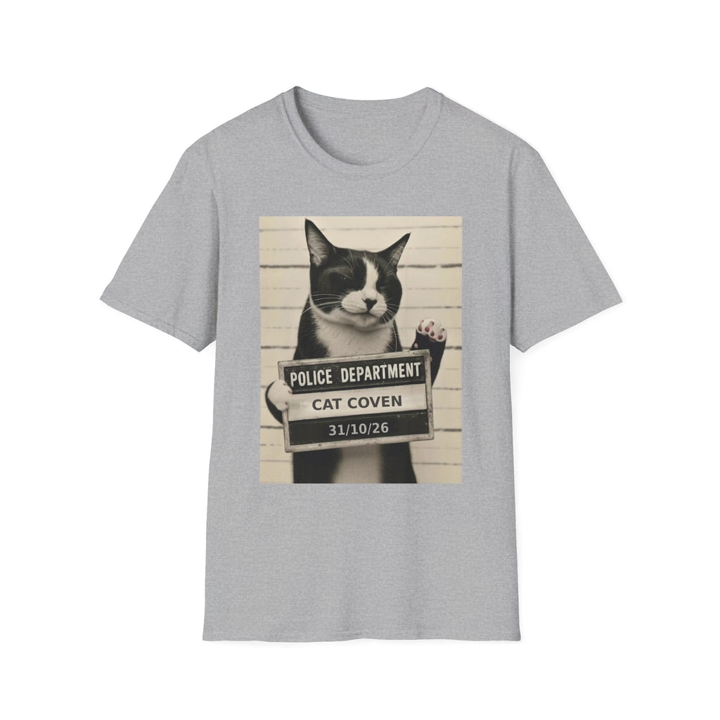 Cat Mugshot T-Shirt – 'Police Department: Cat Coven' Vintage Novelty Tee