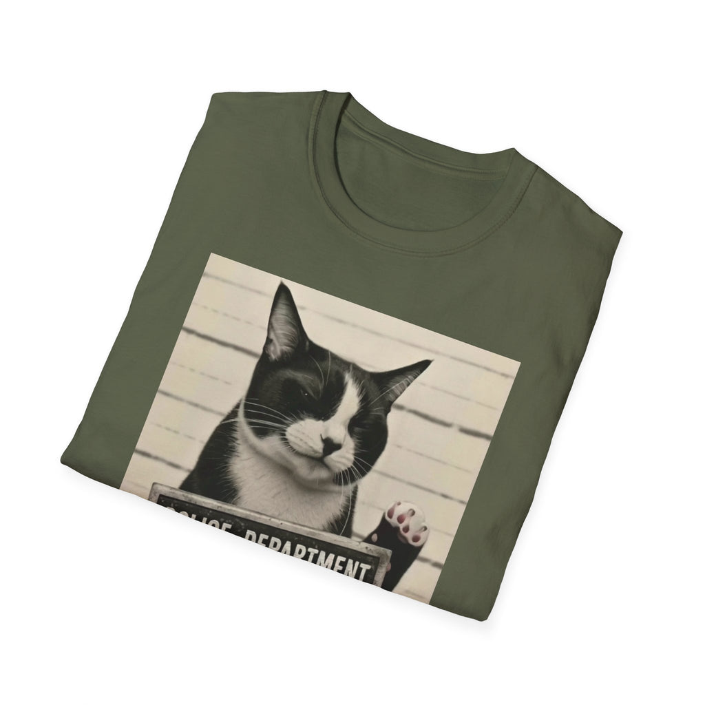 Cat Mugshot T-Shirt – 'Police Department: Cat Coven' Vintage Novelty Tee