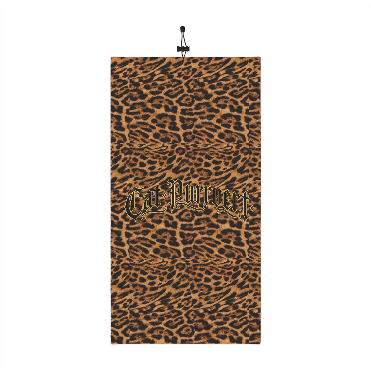 Jaguar Print Winter Neck Gaiter with Drawstring — Cozy Animal Print Face Covering