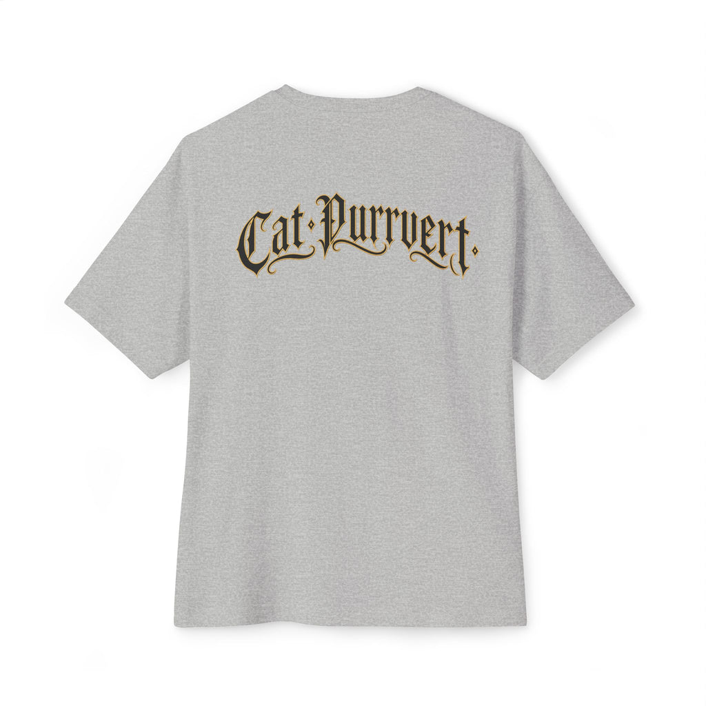 Cat Wave Tee — Retro Samurai Cat Graphic Boxy T‑Shirt