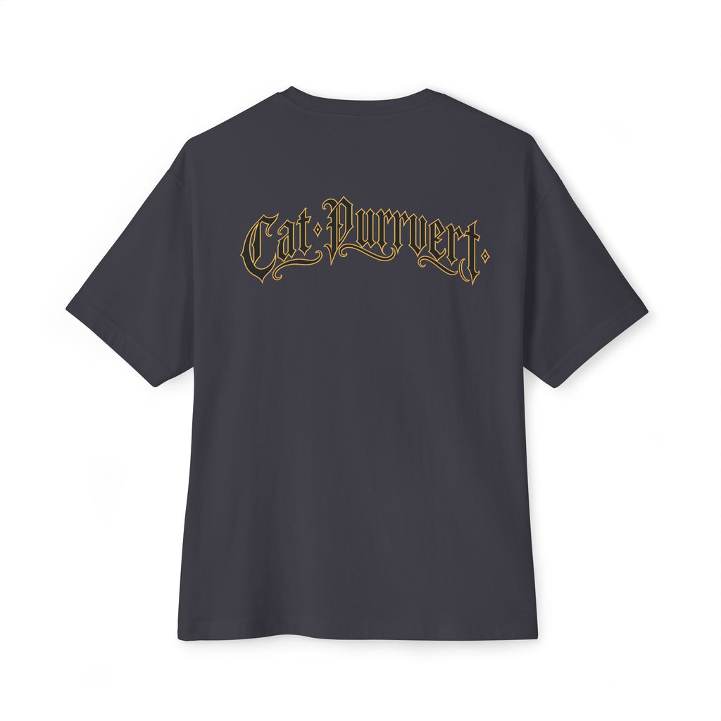 Cat Wave Tee — Retro Samurai Cat Graphic Boxy T‑Shirt