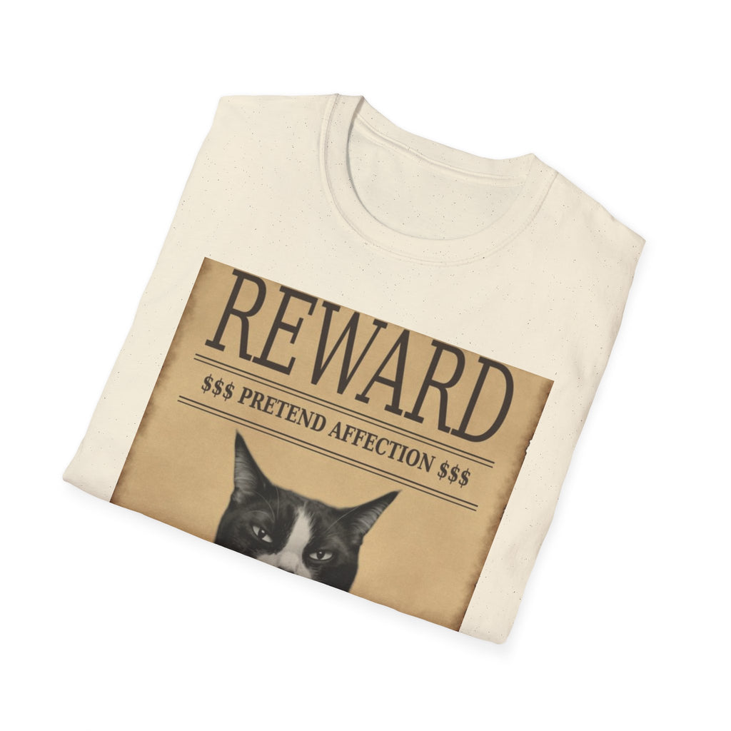 Reward for Treats Cat T-Shirt — Vintage Wanted Poster Cat Tee