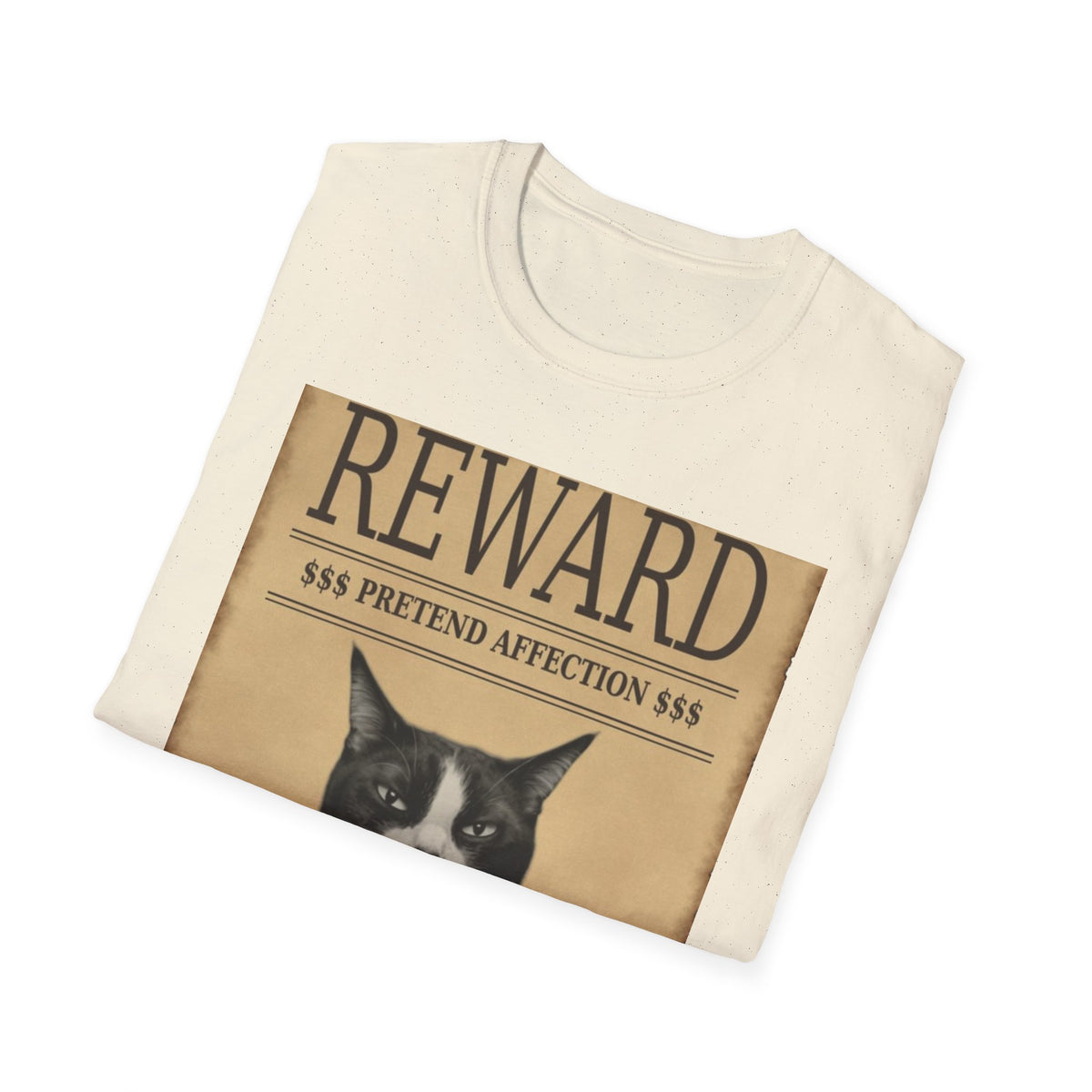 Reward for Treats Cat T-Shirt — Vintage Wanted Poster Cat Tee