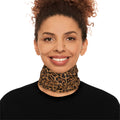 Jaguar Print Winter Neck Gaiter with Drawstring — Cozy Animal Print Face Covering
