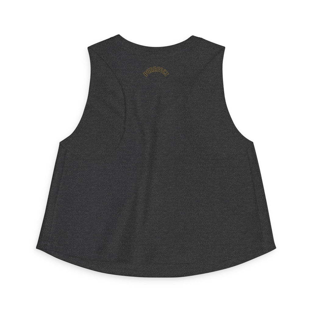 Retro Cat Portrait Women's Crop Top — Vintage Glam Kitty Graphic
