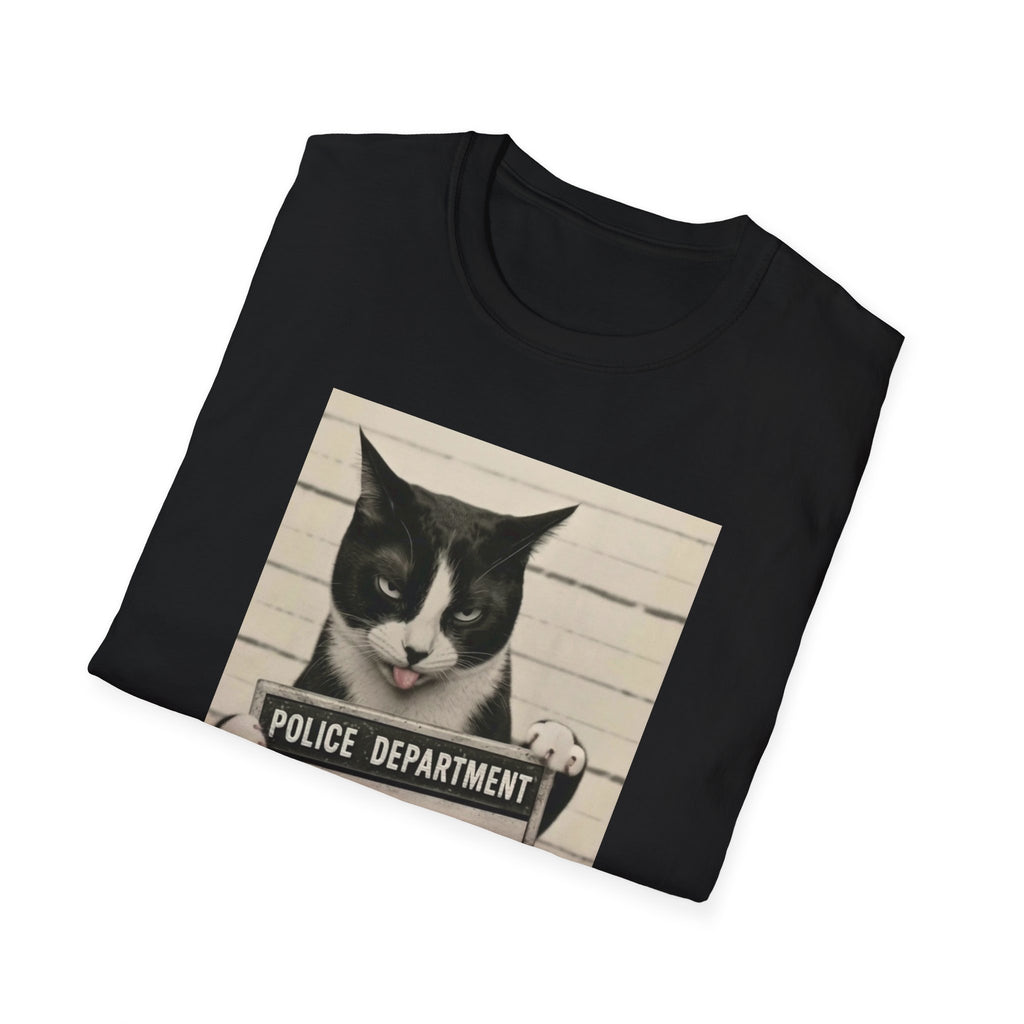 Mugshot Cat T-Shirt — 'Murder Mittens' Vintage Police Poster Tee