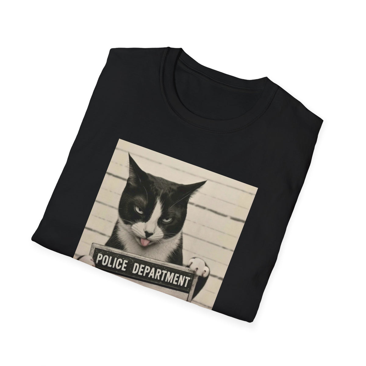 Mugshot Cat T-Shirt — 'Murder Mittens' Vintage Police Poster Tee