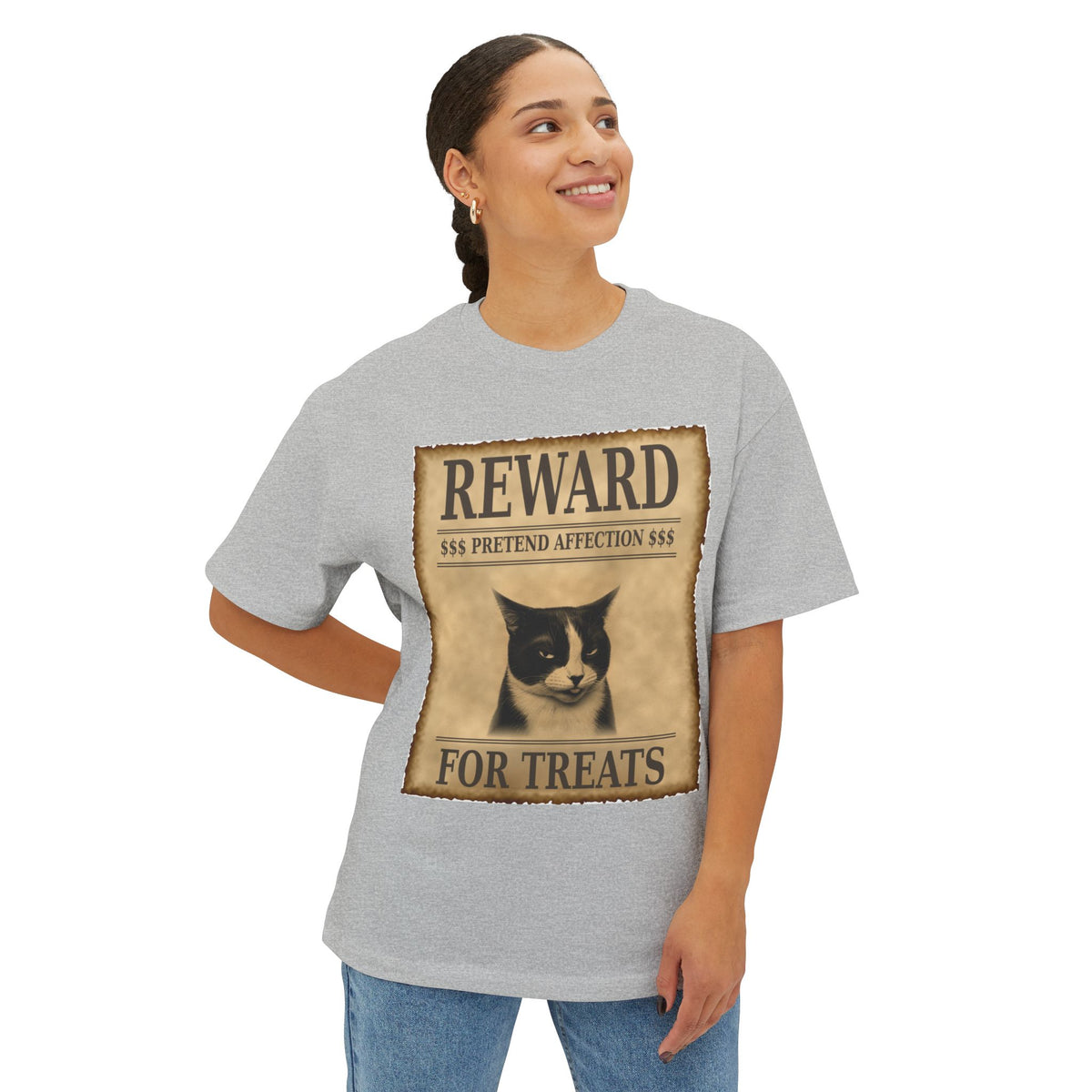 Reward for Treats Cat Tee — Vintage Wanted Poster Graphic T-Shirt