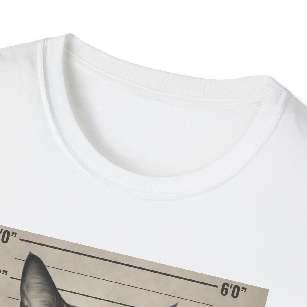 Cat Mugshot T-Shirt — “Your Cat Hates You” Funny Cat Lover Tee