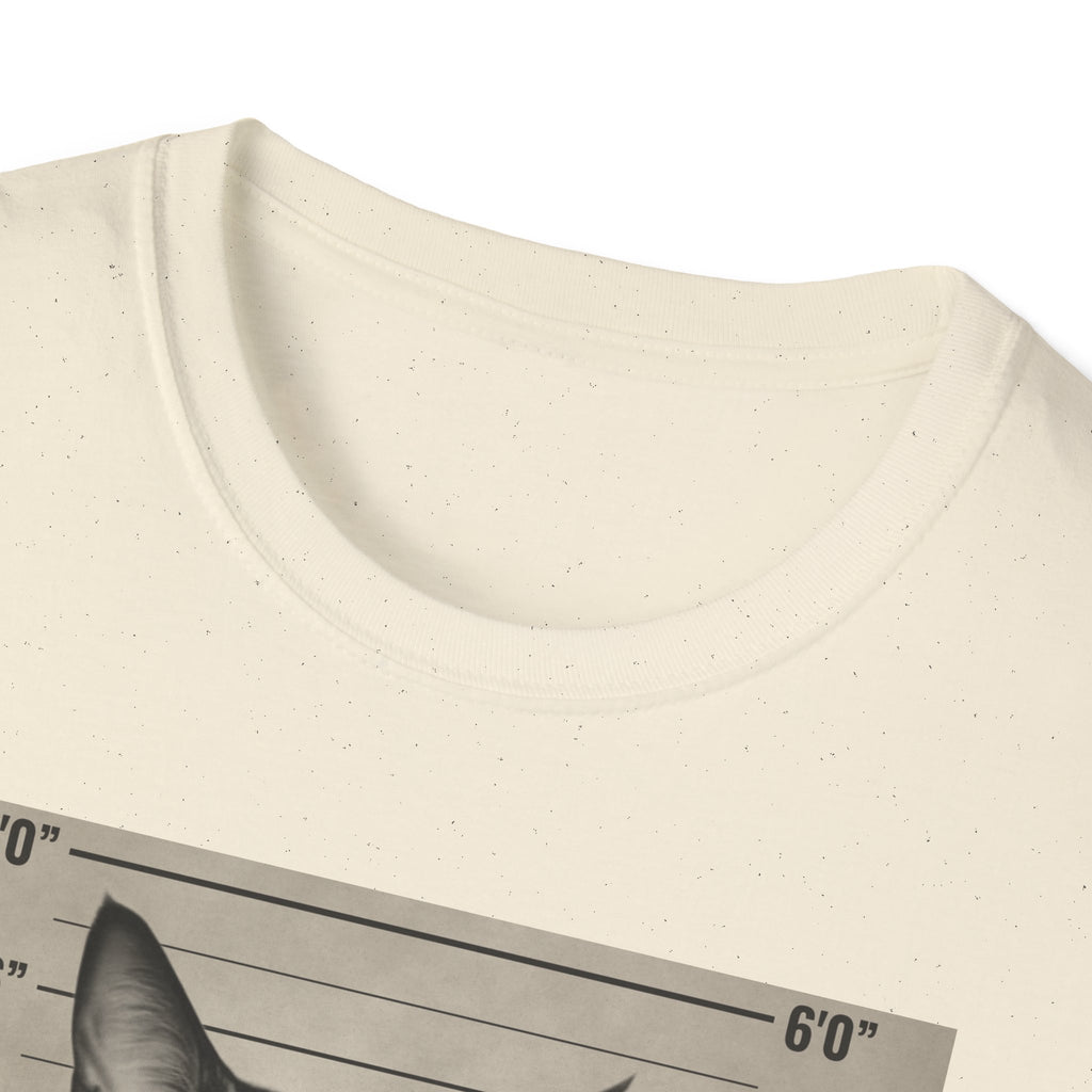 Cat Mugshot T-Shirt — “Your Cat Hates You” Funny Cat Lover Tee