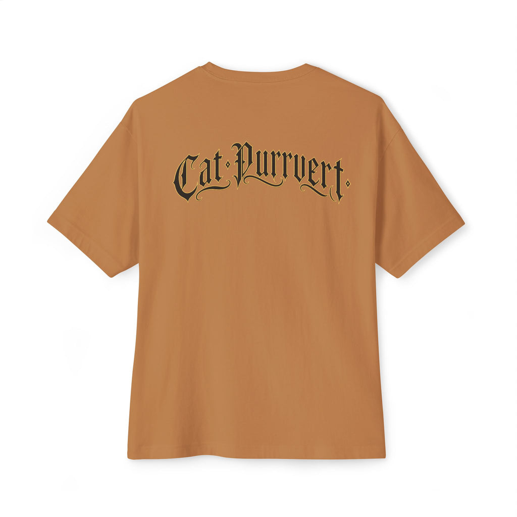 Cat Wave Tee — Retro Samurai Cat Graphic Boxy T‑Shirt
