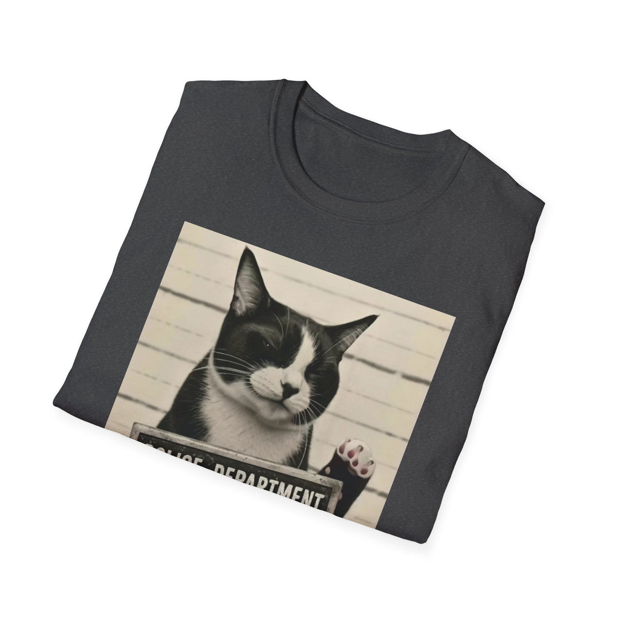 Cat Mugshot T-Shirt – 'Police Department: Cat Coven' Vintage Novelty Tee