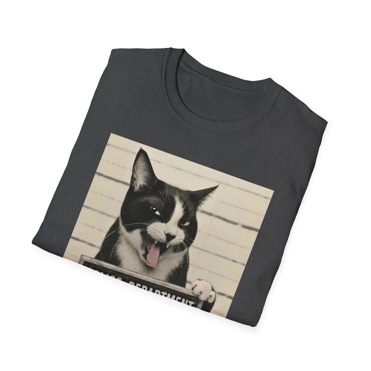 Creepy Cat Mugshot T-Shirt — Funny Halloween Cat Shirt